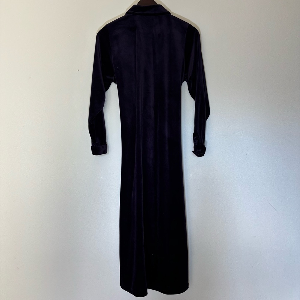 Coldwater Creek Velvet Maxi Dress PS Purple Embroidered Buttons - Picture 10 of 16